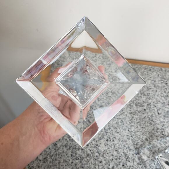 Set of 2 24% Lead Crystal Taper Candlesticks. Made In Slovenia. 10" Tall. Mint - Picture 7 of 14